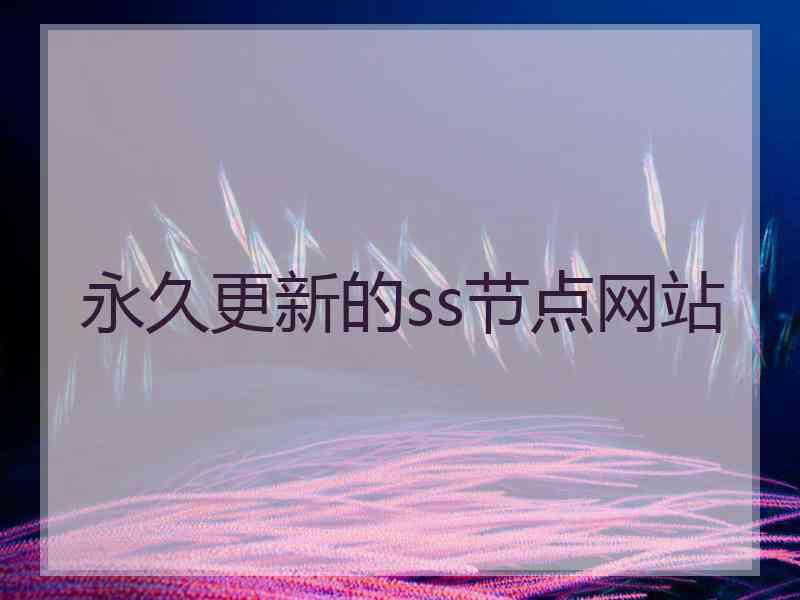 永久更新的ss节点网站